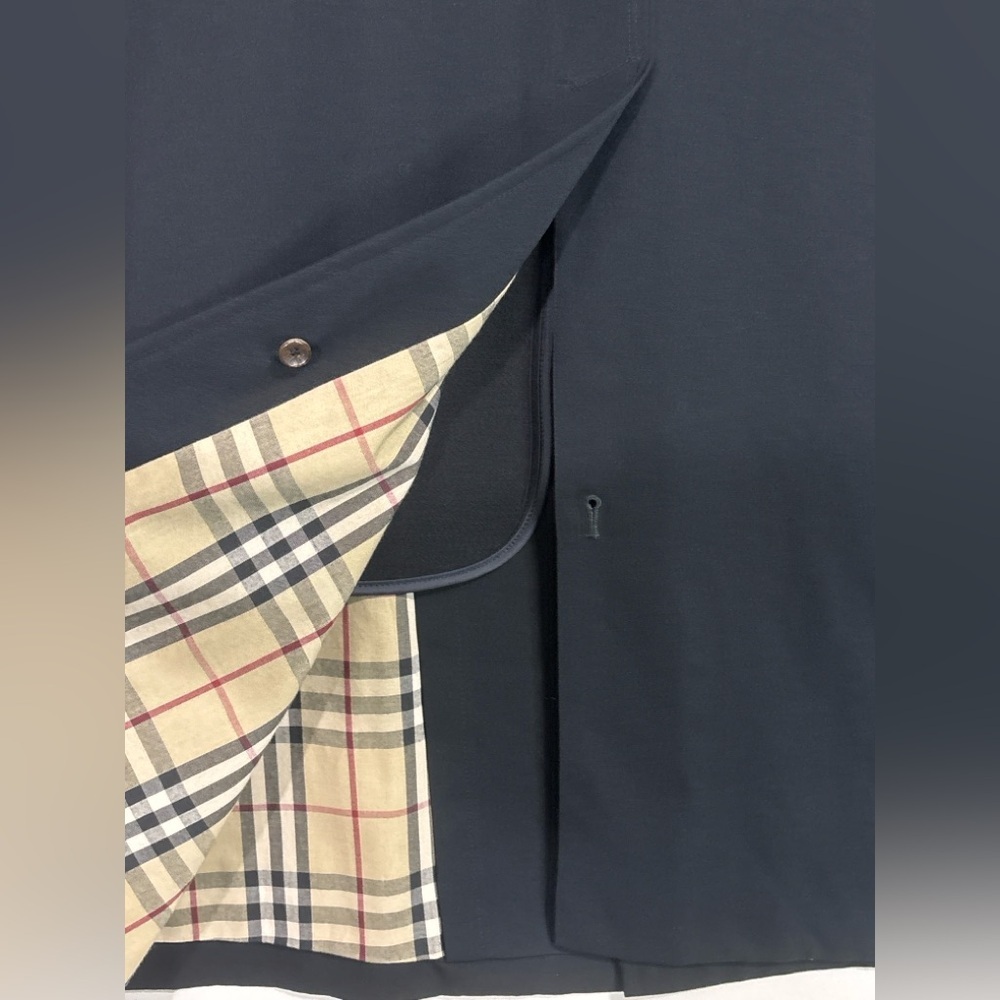 Burberry London Wool Lined Overcoat Convertible Trench Coat L - Picture 4 of 10